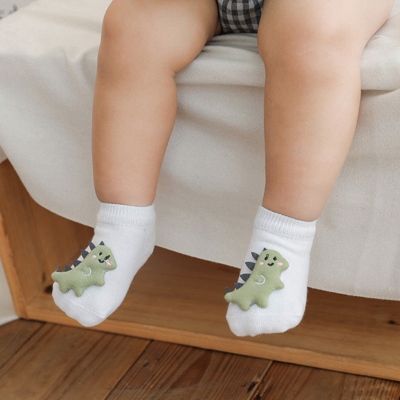 Children's Socks Cartoon Animal Accessories Baby Socks Dispensing Non-slip Glue