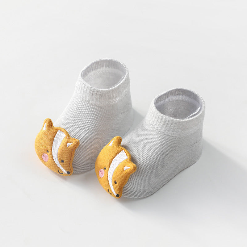 Children's Socks Cartoon Animal Accessories Baby Socks Dispensing Non-slip Glue